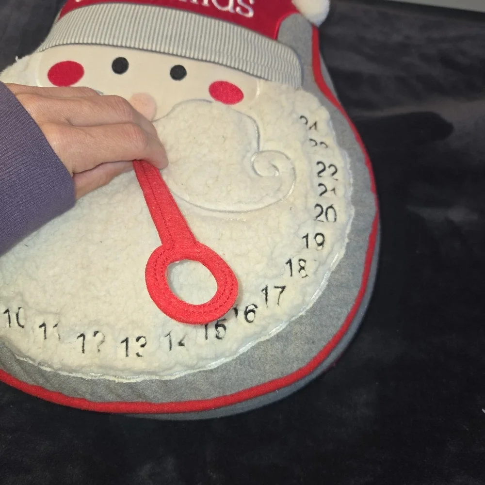 Fluffy Santa Christmas Countdown Decorative Pillow‎